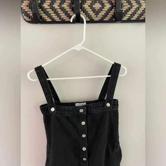 Urban Outfitters Aria Black Denim Overall Dress - Small - Picture 7 of 15